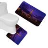 Amagical Bathroom Rug Mats Set Shower Curtain Set 3 Piece Memory Foam Extra Soft Shower Bath Rugs Contour Mat Shower Curtain and 12 Hooks Purple Sky Paris Eiffel Tower Beautiful Scene view 3