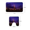 Amagical Bathroom Rug Mats Set Shower Curtain Set 3 Piece Memory Foam Extra Soft Shower Bath Rugs Contour Mat Shower Curtain and 12 Hooks Purple Sky Paris Eiffel Tower Beautiful Scene view 4
