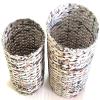 Set of Large (11" Tall, 9" At Top, 8" at Base) & Medium (8" Tall, 7" Top, 6" at Base) Eco Friendly Handmade Waste-bin/Waste Basket/Trash Can/Dustbin (Colour : Natural) view 1