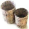 Set of Large (11" Tall, 9" At Top, 8" at Base) & Medium (8" Tall, 7" Top, 6" at Base) Eco Friendly Handmade Waste-bin/Waste Basket/Trash Can/Dustbin (Colour : Natural) view 2