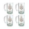 Harris Family English Coat of Arms Beer Stein Set of 4 - Personalized Heraldic Engraving, 16oz view 1