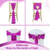 VDS Satin Chair Sashes Chair Cover back Tie Sateen Bows Ribbon for Wedding Birthday Graduation Engagement Ceremony Event Party Banquet Venue Hotel all Dining Chair Decoration (125PC) (Magenta Violate) view 4
