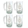 Hughes Coat of Arms Beer Stein Set of 4  16 oz | Engraved Family Crest Glass | Free Personalized Engraving view 1
