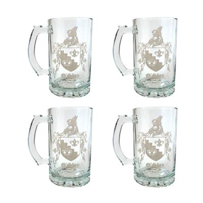 O'Shea Irish Family Coat of Arms Beer Stein 16 oz  Personalized Heraldic Engraving