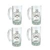Walsh Irish Coat of Arms Beer Stein Set  16oz Engraved Glass Steins, Set of 4  Personalized Irish Heritage Barware with Family Crest view 1