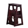 Brown Ladder Stool for Adult Child 3 Step Foldable Ladder Chair Multifunctional Solid Wood Flower Shelf Indoor Ascend Stepladder Stool view 1