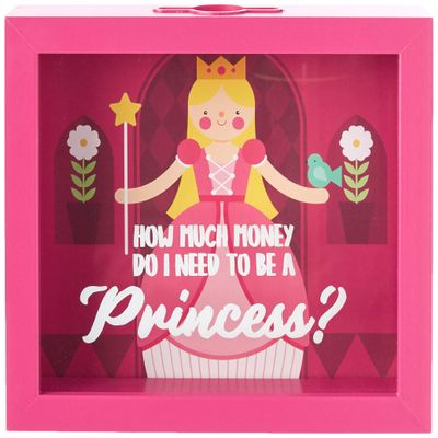 Boston Warehouse Rainy Day Fund Savings Bank, Shadowbox, Princess, 8 x 7 Inches