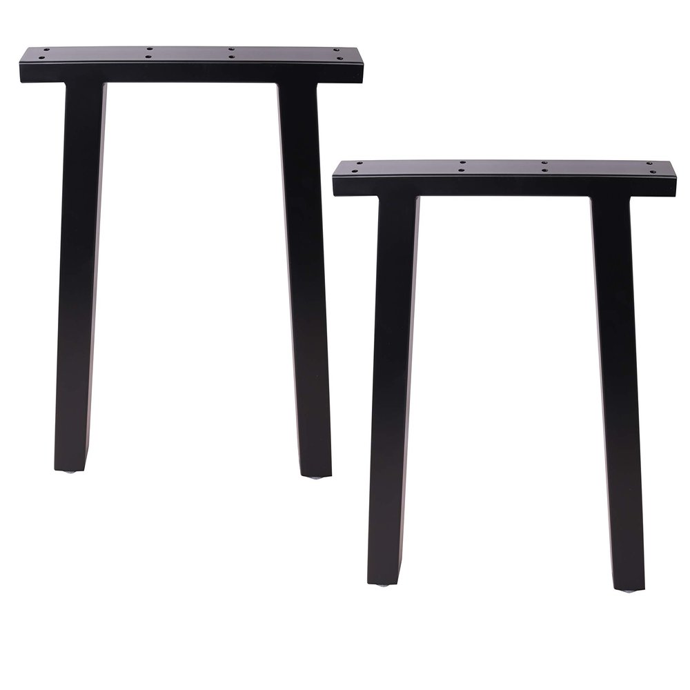 ECLV 18" Dining Bench Legs, Vintage Steel Table Legs, Coffee Table Legs,Computer Desk Legs,Industrial Kitchen Table Legs,Set of 2,Black