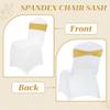 MDS Pack of 50 Spandex Chair Sashes Bow Premium Stretch Chair Cover Band with Buckle Slider Universal fits Elastic Dining Chair Ties for Wedding Party Banquet Events Decoration - Gold view 4