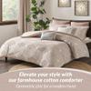 Ink+Ivy Queen Comforter Set Geometric Cotton Comforters Farmhouse with Clipped Jacquard, All Season, Down Alternative Lightweight & Fluffy Bedding, Matching Shams, Ellipse, Full/Queen, Blush 3 Piece view 2