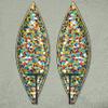 DecorShore Bella Palacio Glass Mosaic & Metal Wall Mounted Decorative Candle Holder Wall Sconce, Set of 2, Large Size 18 in. Light Weight Wall Decor (Retro Rainbow) view 4