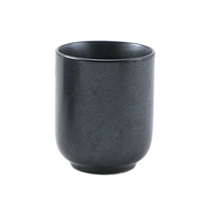 2 Pcs. Japanese 3"H Porcelain Yunomi Sushi Tea Cups Metallic Black/Made Japan
