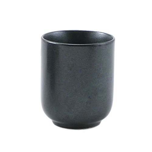 2 Pcs. Japanese 3"H Porcelain Yunomi Sushi Tea Cups Metallic Black/Made Japan