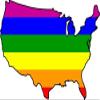 ION Graphics Magnet Rainbow USA United States Gay Pride Flag Vinyl Magnet - Great for Truck Car - Perfect LGBT LGBQT Gay Lesbian United States of America Gift, Made in The USA Size: 6 x 4 inch view 1