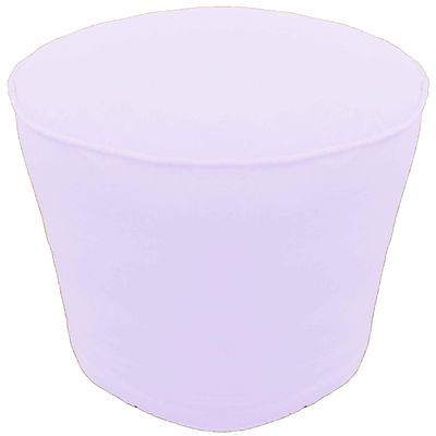 Ottoman Footstool Cover Round Pouf Cover with Piping Cotton White 20" Diameter x 16" Height (50 cm Diameter x 40 cm Height) Cover ONLY, Not Stuffed, Insert not Included