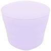 Ottoman Footstool Cover Round Pouf Cover with Piping Cotton White 20" Diameter x 16" Height (50 cm Diameter x 40 cm Height) Cover ONLY, Not Stuffed, Insert not Included view 1