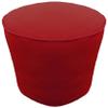 Ottoman Round Pouf Cover with Piping Footstool Cover Cotton Burgundy 18" Diameter x 16" Height (45 cm Diameter x 40 cm Height) Cover ONLY, Not Stuffed, Insert not Included view 1