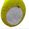 Ottoman Footstool Cover Round Pouf Cover with Piping Cotton Beige 20" Diameter x 16" Height (50 cm Diameter x 40 cm Height) Cover ONLY, Not Stuffed, Insert not Included view 3