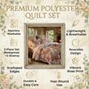 DaDa Bedding Romantic Roses Floral Bedspread Set - Lovely Spring Pink & White Scalloped Colorful Lightweight Breathable - Bright Vibrant Quilted Coverlet w/Pillow Shams - Cal King - 3-Pieces view 2