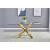 Best Quality Furniture 5PC Dining Set (1 Table + 4 Chairs), White, Gold view 4
