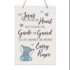 LifeSong Milestones Baptism Christening Gifts for Baby Boys and Girls Decor Sign Gift Son Daughter Godchild Godson Goddaughter Child 1st Holy Communion 8"x12" (May Jesus Rope) view 1