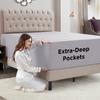 Empyrean Grey Lavender Extra Deep Pocket Fitted Sheet Full Size, Hotel Luxury Deep Pocket Full Size Fitted Sheet Only Easily Fits 18 to 24 Inch Mattress, Soft, Wrinkle-Free with Corner Straps view 3