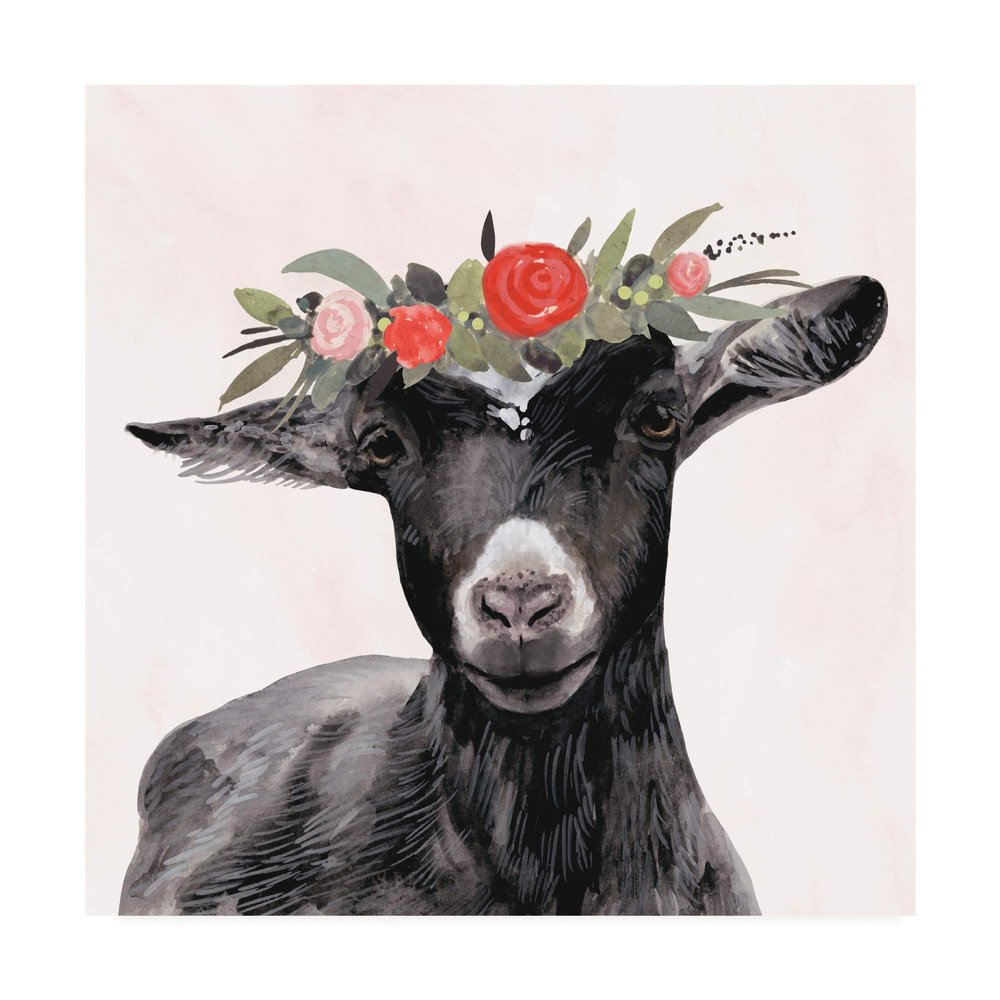 Trademark Fine Art Garden Goat III by Victoria Borges, 18x18