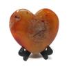 Innovative Surface Art Red Agate Stone Heart with Wood Stand (Heart #6) view 1