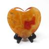 Innovative Surface Art Red Agate Stone Heart with Wood Stand (Heart #14) view 4