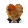 Innovative Surface Art Red Agate Stone Heart with Wood Stand (Heart #7) view 1