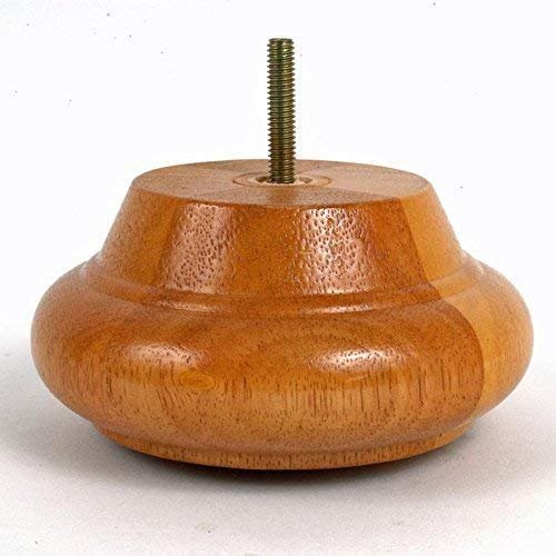 Leg Daddy TruFitLeg Ivar - 2 1/2" Turned Bun Sofa Leg, Fits on All Furniture with Hanger Bolt Attachments (Maple, Set of 2)
