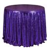 Liveinu Sparkle Glitz Sequin Tablecloth Party Table Cover Table Runner for Wedding Cake Dessert Table Exhibition Events Table Linens Round 128" Inch Purple view 1