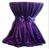 Liveinu Sparkle Glitz Sequin Tablecloth Party Table Cover Table Runner for Wedding Cake Dessert Table Exhibition Events Table Linens Round 128" Inch Purple view 2