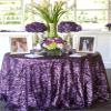 Liveinu Sparkle Glitz Sequin Tablecloth Party Table Cover Table Runner for Wedding Cake Dessert Table Exhibition Events Table Linens Round 128" Inch Purple view 3