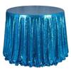 Liveinu Sparkle Glitz Sequin Tablecloth Party Table Cover Table Runner for Wedding Cake Dessert Table Exhibition Events Table Linens Round 128" Inch Lake Blue view 1