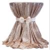 Liveinu Sparkle Glitz Sequin Tablecloth Party Table Cover Table Runner for Wedding Cake Dessert Table Exhibition Events Table Linens Round 128" Inch Champagne view 2