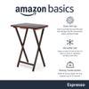 Amazon Basics Portable Foldable TV Tray Table with Storage Rack, Space-Saving Design, Sturdy Wood, 14.6"L x 19"W x 26"H, Espresso, 4-Pack view 2