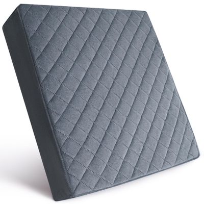 COMFORTANZA Soft 16x16x3 Memory Foam Seat Cushion for Kitchen, Dining, Office Chairs, Cars - Washable Velvety Cover with Waterproof Layer & Non-Slip Base - Comfort & Back Pain Relief - Gray