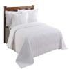 Better Trends Chenille Bedspreads King Size, White 100% Cotton Chenille Stripe Design Tufted Bedding Coverlet Soft Lightweight, 120"x110" 1 Piece Jullian Collection view 4