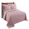 Better Trends Chenille Bedspreads Full/Double Size, Pink 100% Cotton Chenille Stripe Design Tufted Bedding Coverlet Soft Lightweight, 81"x110" 1 Pieces Jullian Collection view 2