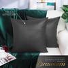 BRAWARM Faux Leather Throw Pillow Covers 18 X 18 Inches - Charcoal Gray Leather Pilow Covers Pack of 2, Solid Dyed Leather Pillowcases for Couch Bed Sofa Garden Home Decorative view 2