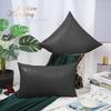 BRAWARM Faux Leather Throw Pillow Covers 18 X 18 Inches - Charcoal Gray Leather Pilow Covers Pack of 2, Solid Dyed Leather Pillowcases for Couch Bed Sofa Garden Home Decorative view 3