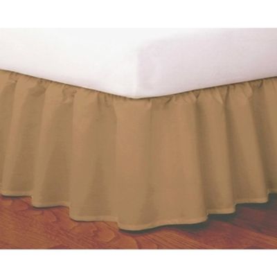 Amuze Bedding Egyptian Cotton 300 Thread Count 1 PC Tailored Single Ruffled/Dust Ruffle Bed Skirt (Mocha, Cal King, Drop Length 15 Inches)