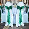 VDS Satin Chair Sashes Chair Cover Back Tie Sateen Bows Ribbon for Wedding Birthday Graduation Engagement Ceremony Event Party Banquet Venue Hotel All Dining Chair Decoration (125PC) (Emerald Green) view 2