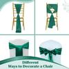 VDS Satin Chair Sashes Chair Cover Back Tie Sateen Bows Ribbon for Wedding Birthday Graduation Engagement Ceremony Event Party Banquet Venue Hotel All Dining Chair Decoration (125PC) (Emerald Green) view 4