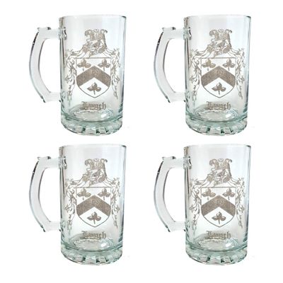 Lynch Irish Family Coat of Arms 16oz Beer Stein  Personalized Heraldic Engraving