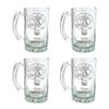 Abercrombie Scottish Clan Crest Beer Stein Set of 4  16oz Engraved Glass Mugs With Personalization view 1