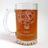 Abercrombie Scottish Clan Crest Beer Stein Set of 4  16oz Engraved Glass Mugs With Personalization view 3