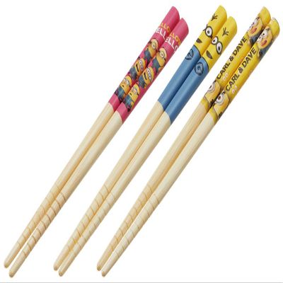 Skater ANT2T-A Bamboo Chopsticks, 3 Pairs Set, 6.5 inches (16.5 cm), Minion