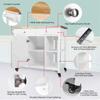 ChooChoo Kitchen Cart on Wheels with Wood Top, Utility Wood Kitchen Islands with Storage and Drawers, Easy Assembly - White view 4